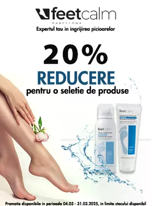 Promotie cu reducere 20% la Feet Calm