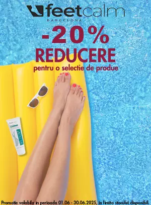 Promotie cu reducere 20% la Feet Calm