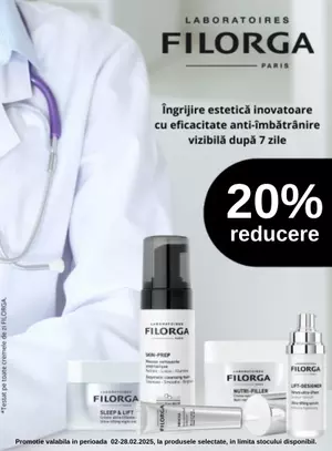 Promotie cu reducere 20% la Filorga