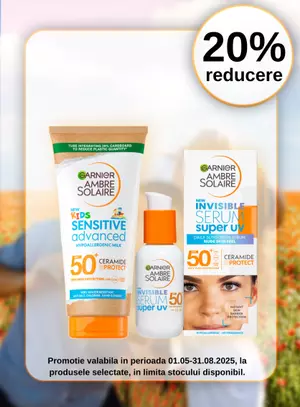 Promotie cu reducere 20% la Garnier Ambre Solaire