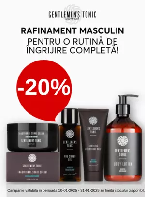 Promotie cu reducere 20% la Gentlemen s Tonic