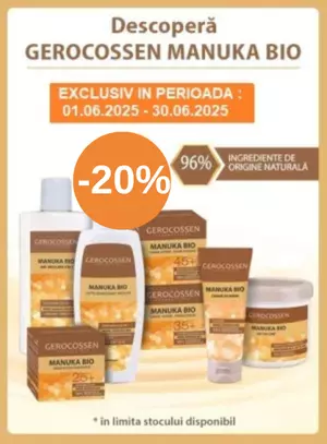 Promotie cu reducere 20% la Gerocossen