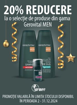 Promotie cu reducere 20% la Gerovital Men