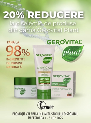Promotie cu reducere 20% la Gerovital Plant