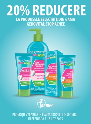 Promotie cu reducere 20% la Gerovital Stop Acnee