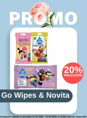 Promotie cu reducere 20% la Go Wipes si Novita