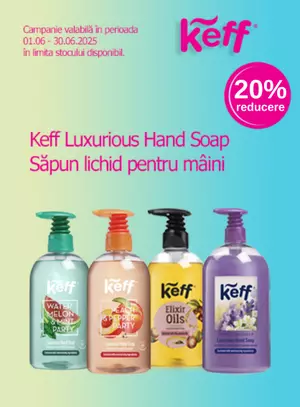 Promotie cu reducere 20% la Keff Sapun Lichid