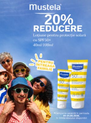 Promotie cu reducere 20% la Mustela