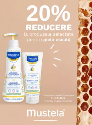 Promotie cu reducere 20% la Mustela