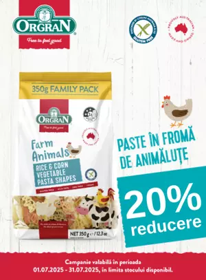 Promotie cu reducere 20% la Orgran Paste 