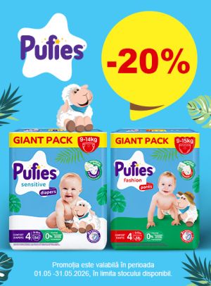 Promotie cu reducere 20% la Pufies