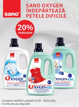 Promotie cu reducere 20% la Sano Oxygen