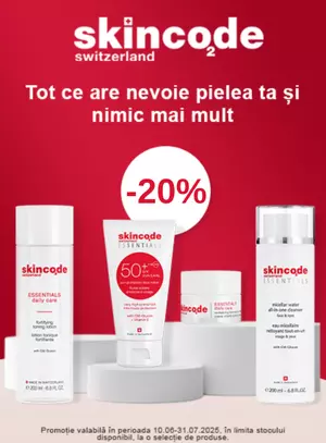 Promotie cu reducere 20% la Skincode