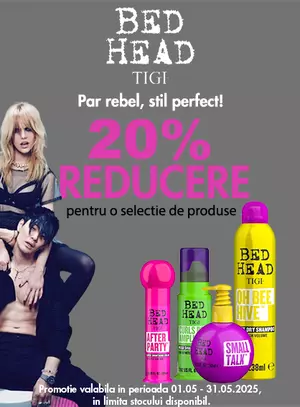 Promotie cu reducere 20% la Tigi