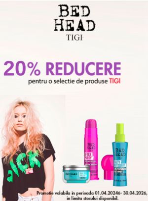 Promotie cu reducere 20% la Tigi