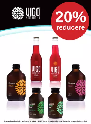 Promotie cu reducere 20% la Vigo Kombucha