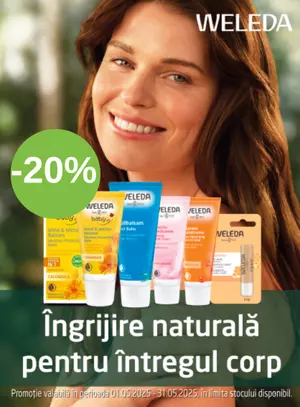 Promotie cu reducere 20% la Weleda