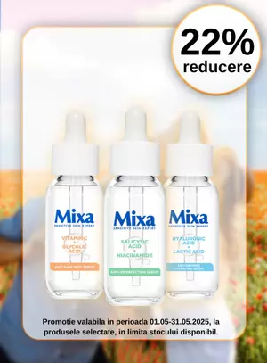 Promotie cu reducere 22% la Mixa