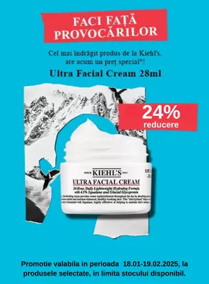 Promotie cu reducere 24% la Kiehls Ultra Facial Cream