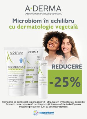 Promotie cu reducere 25% la A-Derma