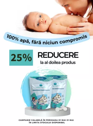 Promotie cu reducere 25% la al doilea Napkin Baby