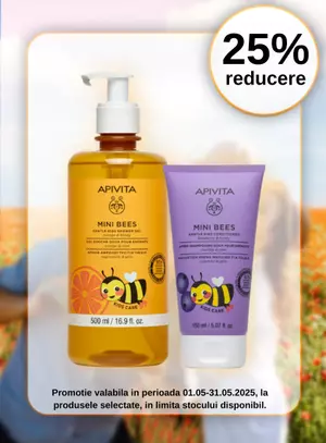 Promotie cu reducere 25% la Apivita