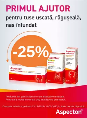 Promotie cu reducere 25% la Aspecton 