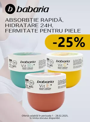 Promotie cu reducere 25% la Babaria