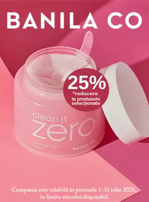 Promotie cu reducere 25% la Banila CO