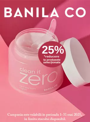 Promotie cu reducere 25% la Banila CO