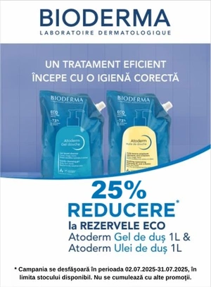Promotie cu reducere 25% la Bioderma Atoderm