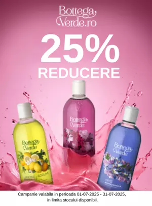 Promotie cu reducere 25% la Bottega Verde