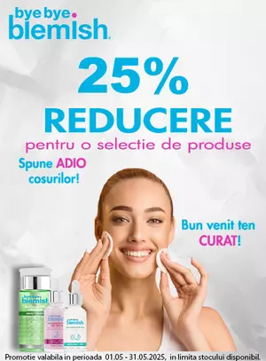 Promotie cu reducere 25% la Bye Bye Blemish