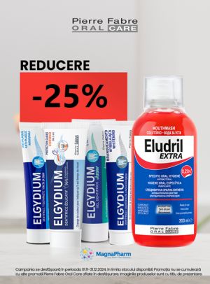 Promotie cu reducere 25% la Elgydium si Eludril