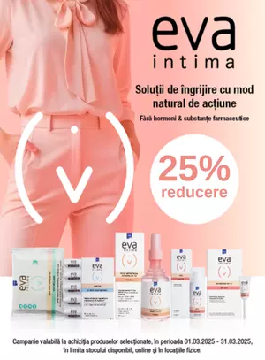 Promotie cu reducere 25% la Eva Intima