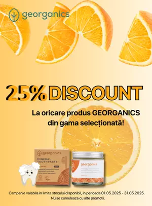 Promotie cu reducere 25% la Georganics