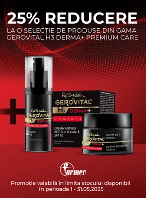 Promotie cu reducere 25% la Gerovital H3 Derma+ Premium Care