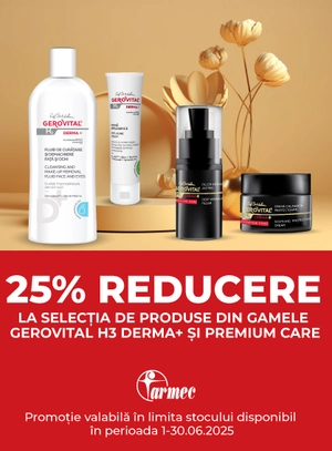 Promotie cu reducere 25% la Gerovital H3 Derma+ si Premium Care