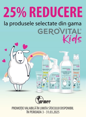 Promotie cu reducere 25% la Gerovital Kids