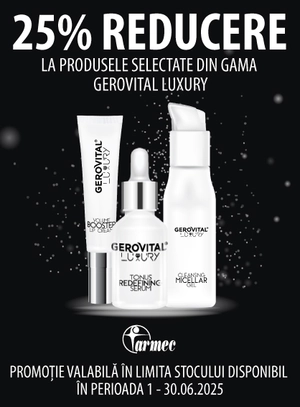 Promotie cu reducere 25% la Gerovital Luxury