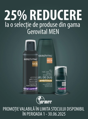 Promotie cu reducere 25% la Gerovital Men