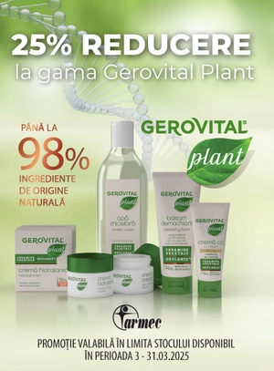 Promotie cu reducere 25% la Gerovital Plant