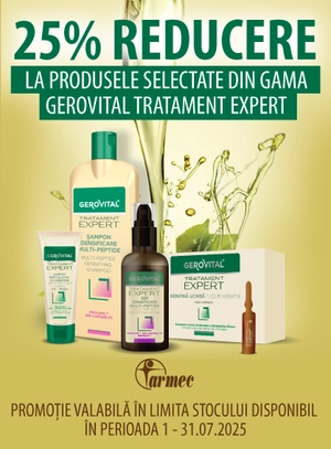 Promotie cu reducere 25% la Gerovital Tratament Expert