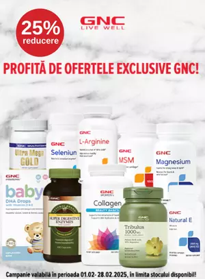 Promotie cu reducere 25% la GNC