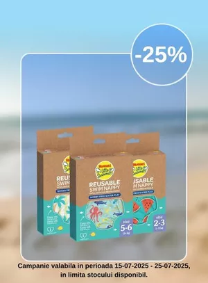 Promotie cu reducere 25% la Huggies