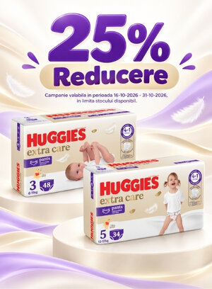 Promotie cu reducere 25% la Huggies