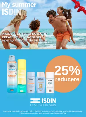 Promotie cu reducere 25% la Isdin