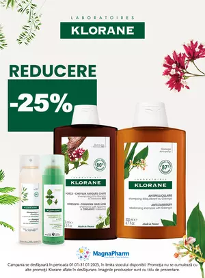 Promotie cu reducere 25% la Klorane