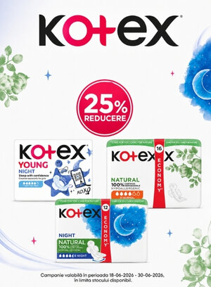 Promotie cu reducere 25% la Kotex