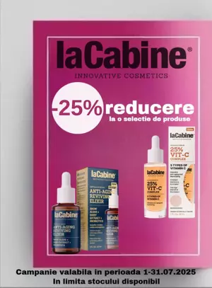 Promotie cu reducere 25% la - La Cabine